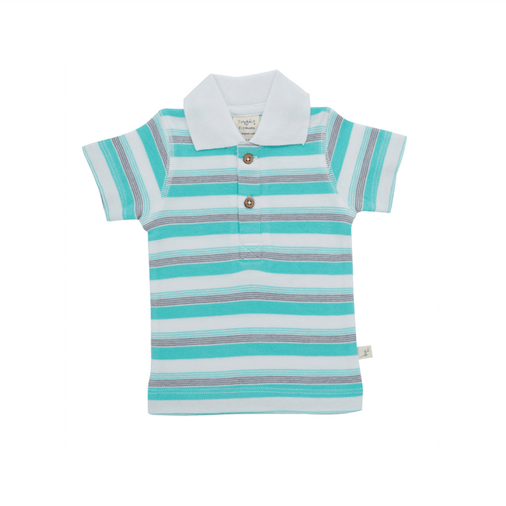 Tiny Twig Polo Tee Space Stripes