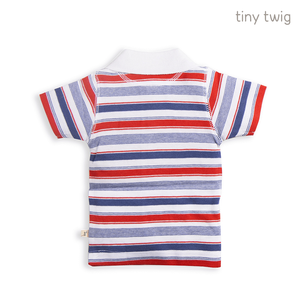 Tiny Twig Polo Tee Mariner Stripes