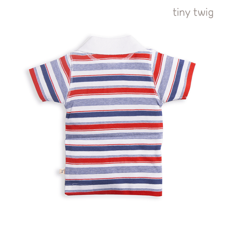 Tiny Twig Polo Tee Mariner Stripes