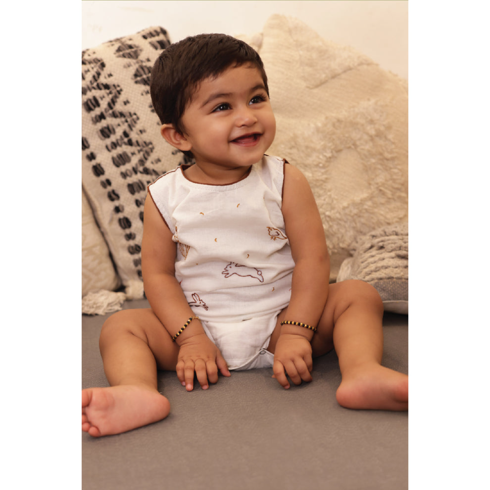Bhaakur We Are All Wonderfully Made Cotton Onesie- White