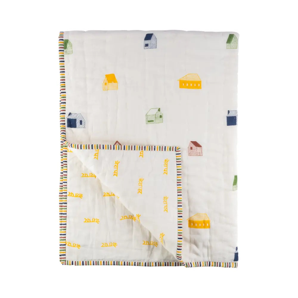 Dulaar Reversible Mulmul Quilt | Hand-Block Printed - Mera Ghar