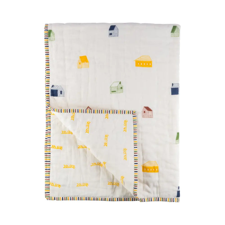 Dulaar Reversible Mulmul Quilt | Hand-Block Printed - Mera Ghar