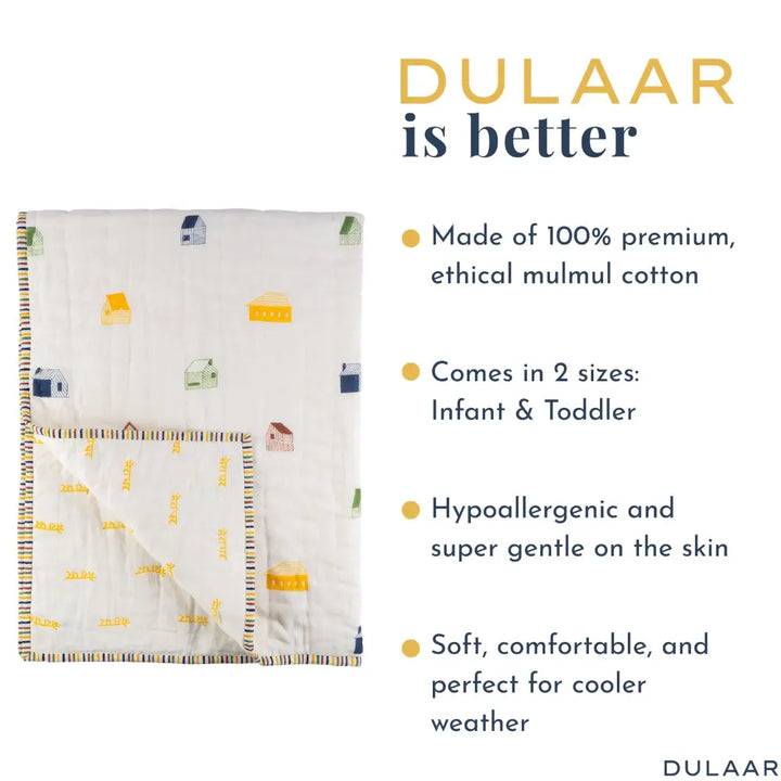 Dulaar Reversible Mulmul Quilt | Hand-Block Printed - Mera Ghar