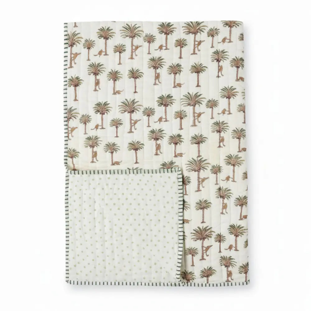 Dulaar Reversible Mulmul Quilt - Langoor Party
