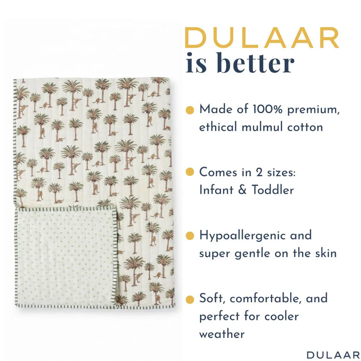 Dulaar Reversible Mulmul Quilt - Langoor Party