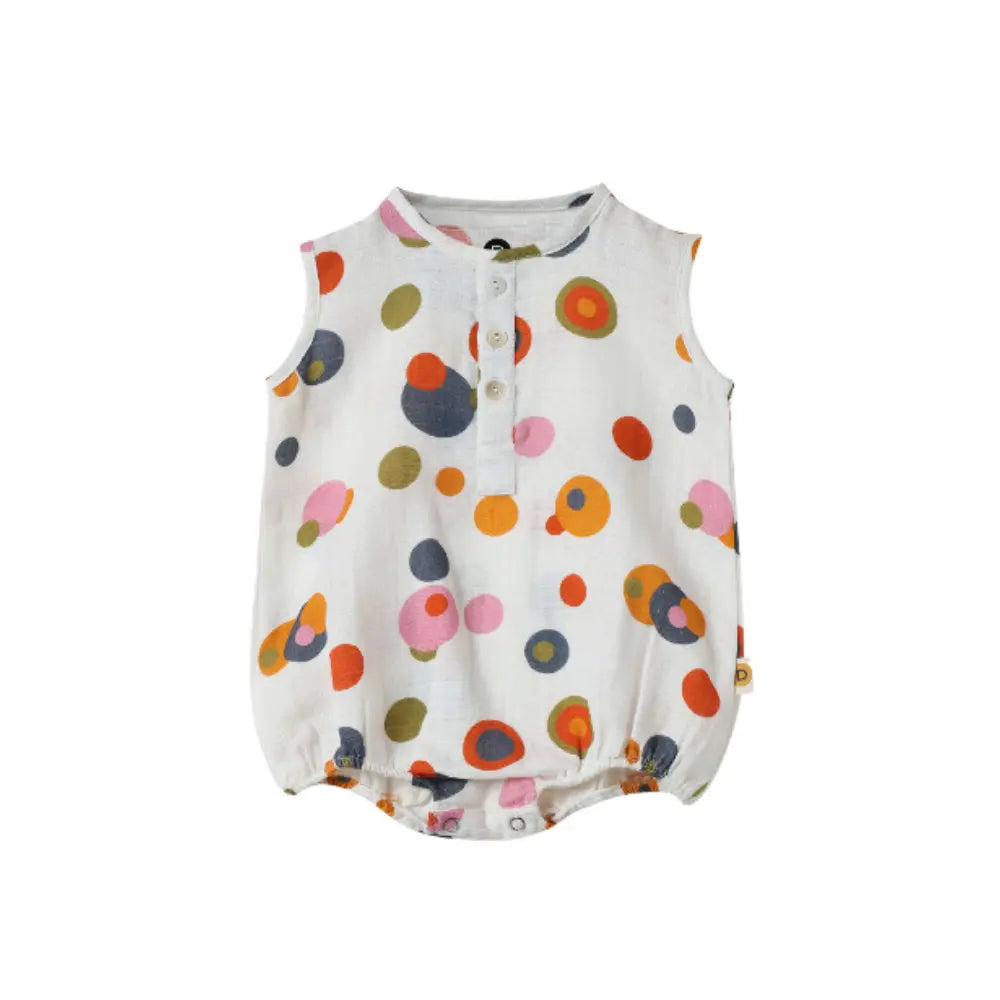 Dulaar Organic Muslin Romper - Bubble Pops