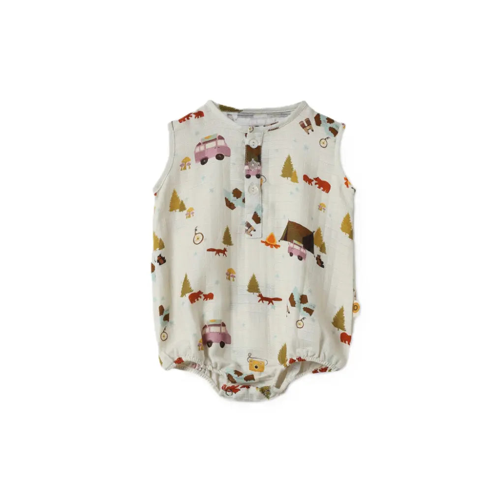 Dulaar Organic Muslin Romper - The Happy Camper