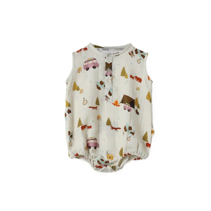 Dulaar Organic Muslin Romper - The Happy Camper