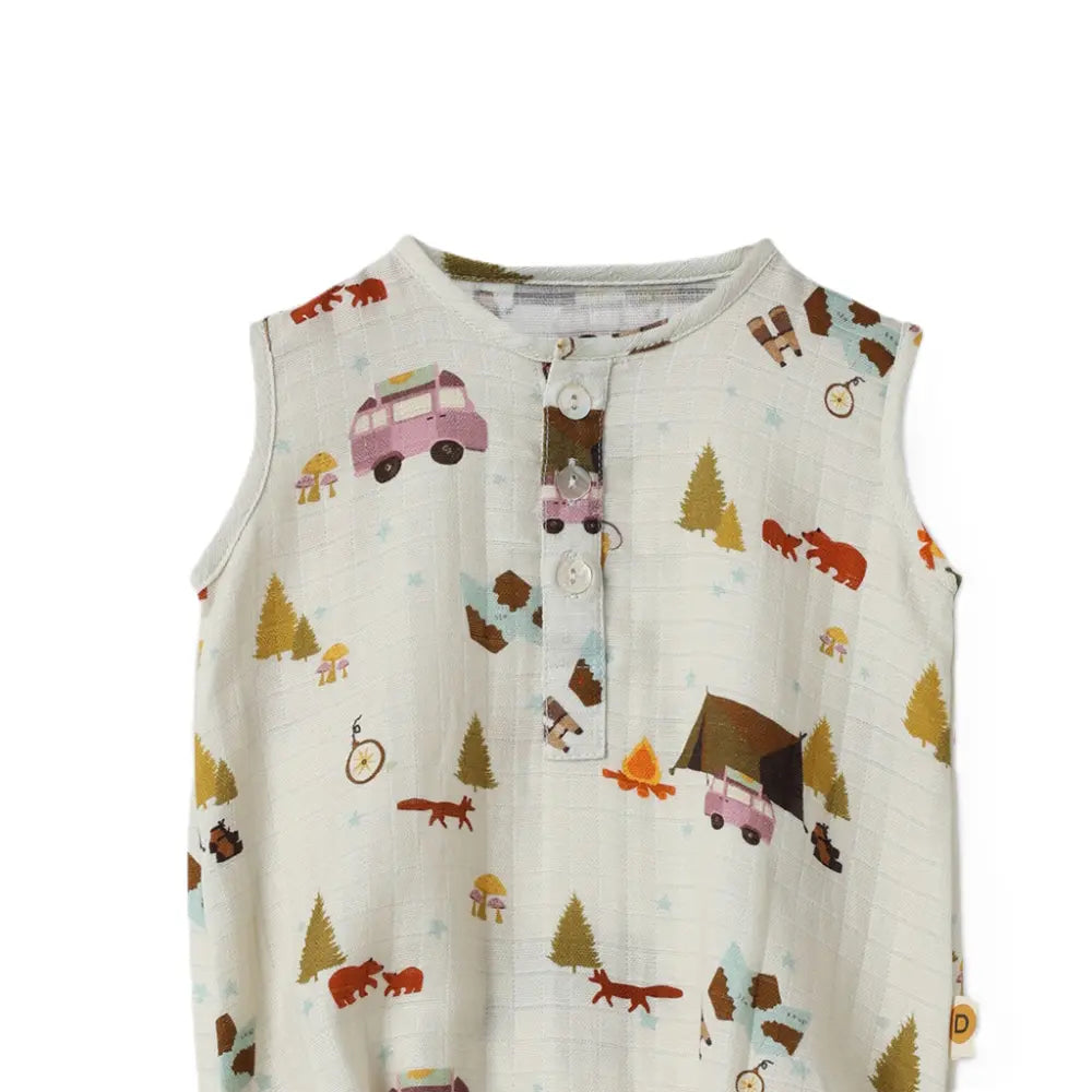 Dulaar Organic Muslin Romper - The Happy Camper