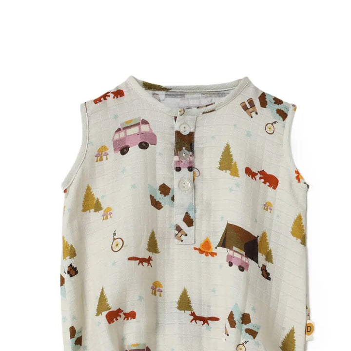 Dulaar Organic Muslin Romper - The Happy Camper