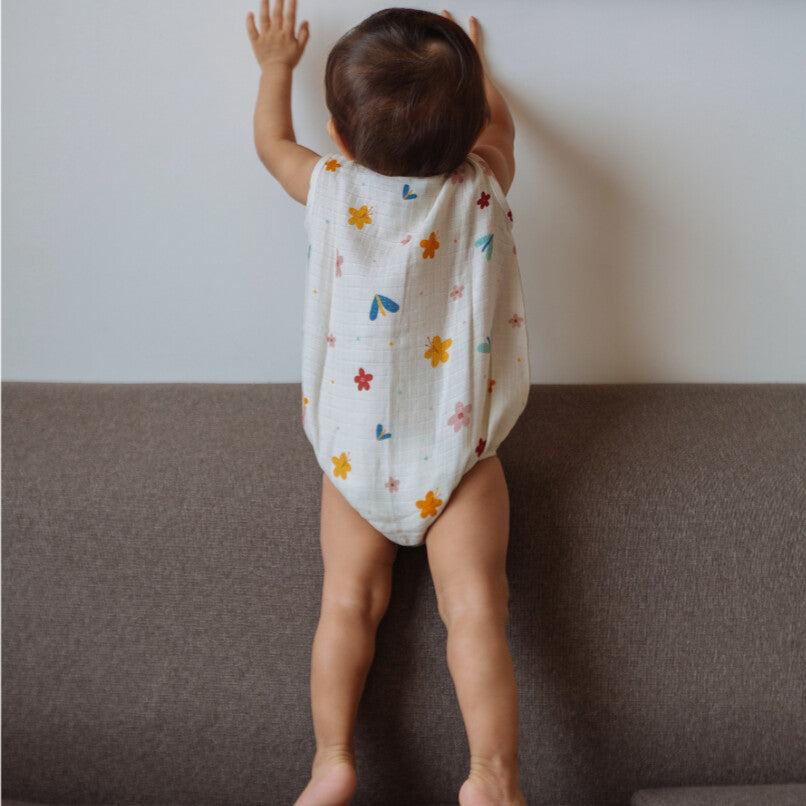 Dulaar Organic Muslin Romper - A World In Bloom