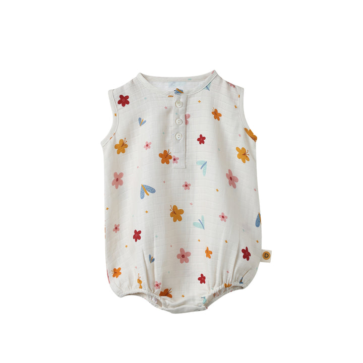 Dulaar Organic Muslin Romper - A World In Bloom