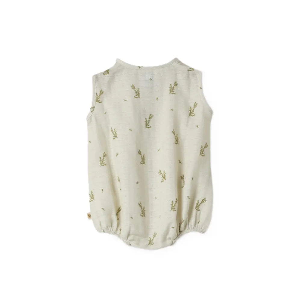 Dulaar Organic Muslin Romper - Green Zen