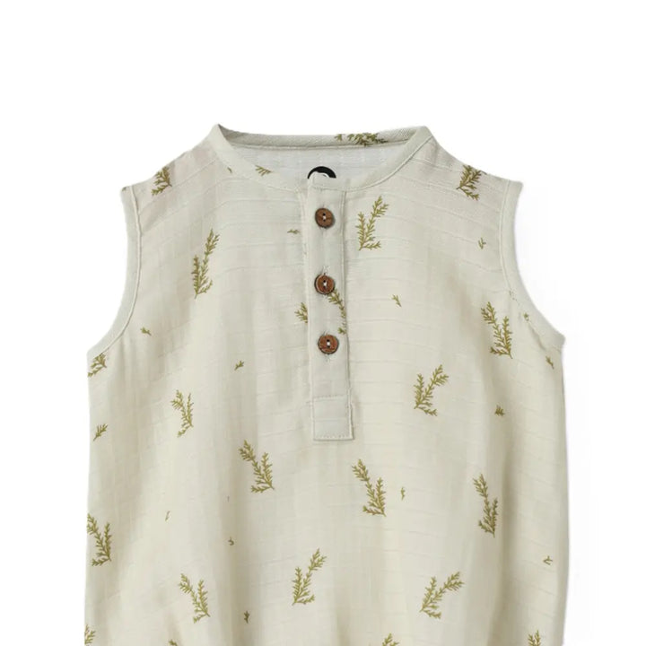 Dulaar Organic Muslin Romper - Green Zen