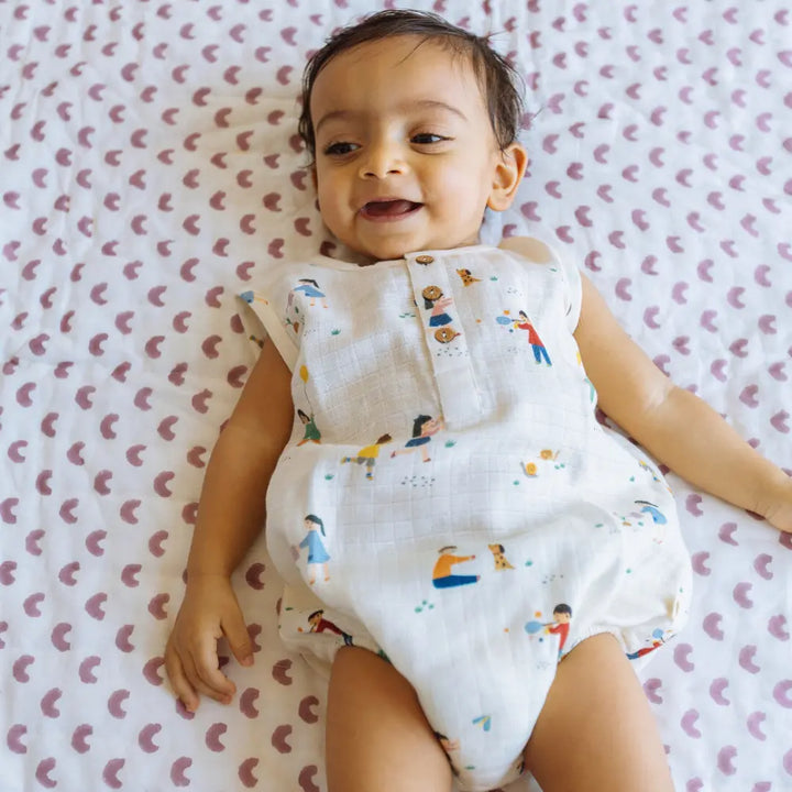 Dulaar Organic Muslin Romper - Playground Adventures
