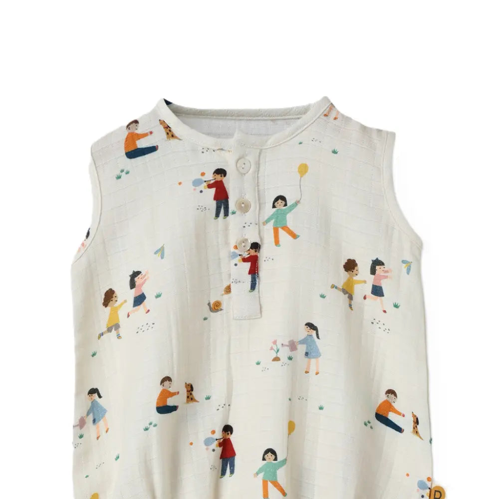 Dulaar Organic Muslin Romper - Playground Adventures