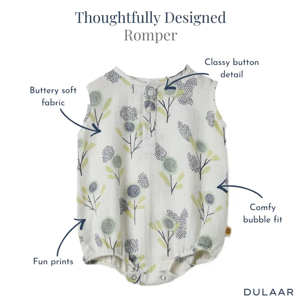 Dulaar Organic Muslin Romper (Set of 2) - The Sparrow and Flower + Just Lion Around