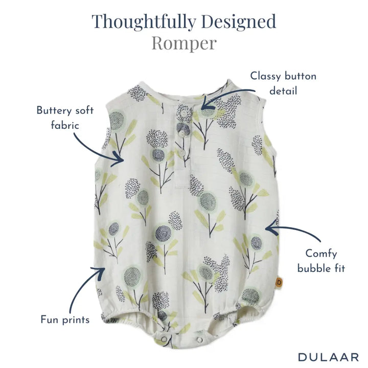 Dulaar Organic Muslin Romper (Set of 2) - The Sparrow and Flower + Just Lion Around