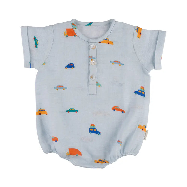 Dulaar Organic Muslin Romper - Road Trip