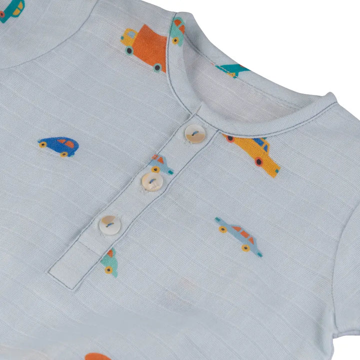 Dulaar Organic Muslin Romper - Road Trip
