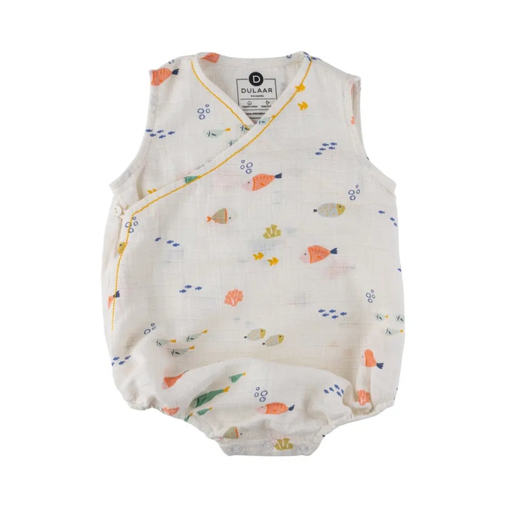 Dulaar Organic Muslin Kimono Romper