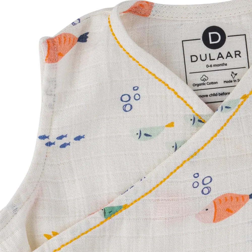 Dulaar Organic Muslin Kimono Romper