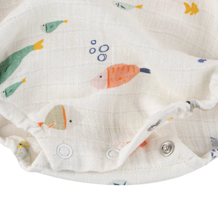 Dulaar Organic Muslin Kimono Romper