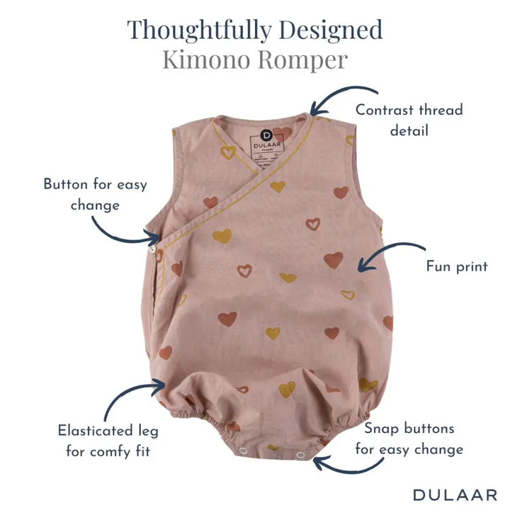 Dulaar Mulmul Heart Kimono Romper