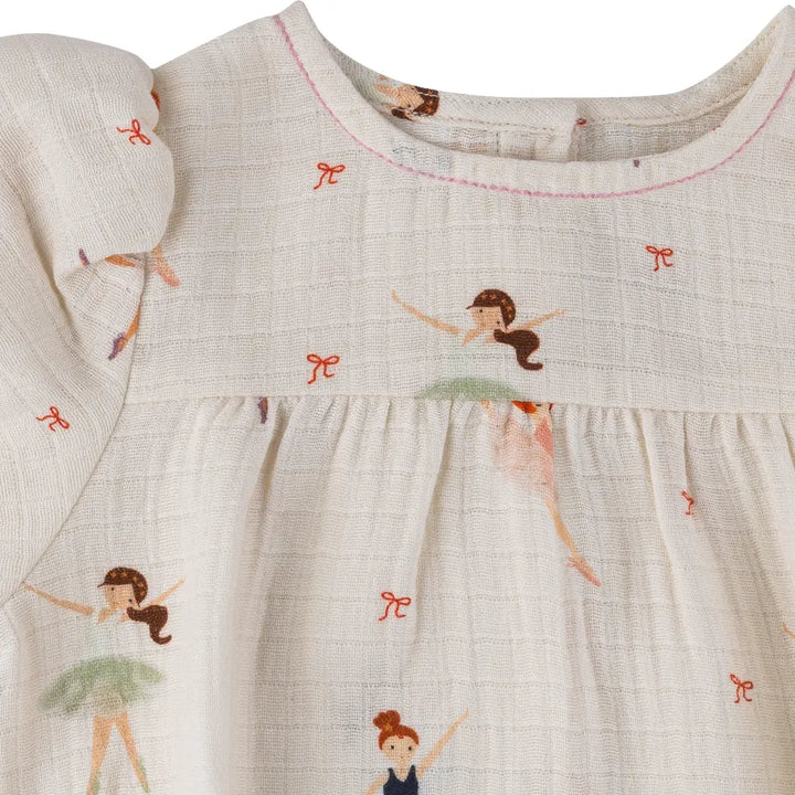 Dulaar Organic Muslin Romper - White
