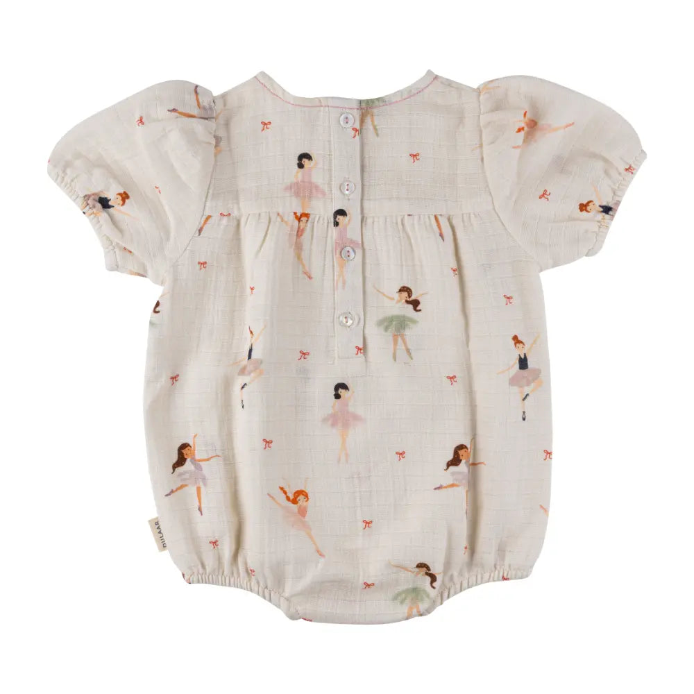 Dulaar Organic Muslin Romper - White