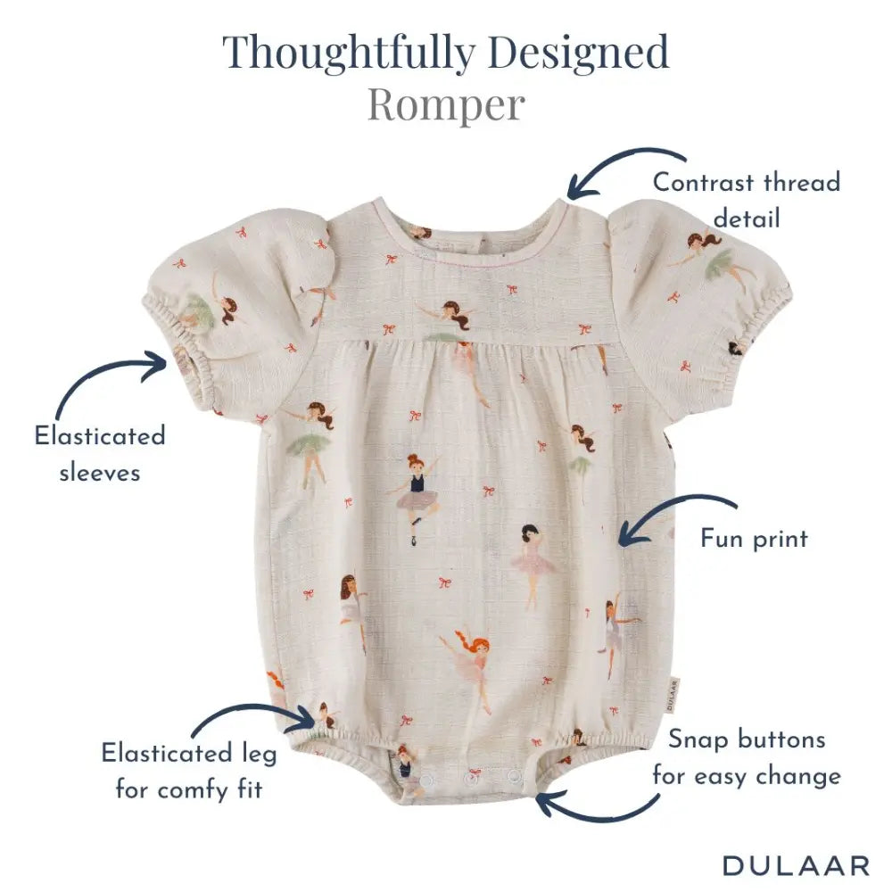 Dulaar Organic Muslin Romper - White