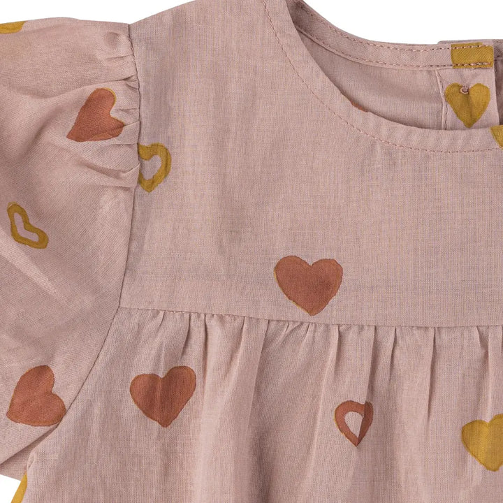 Dulaar Mulmul Romper Heart Printed