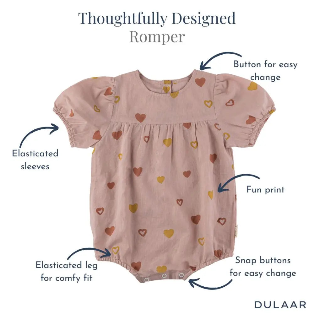 Dulaar Mulmul Romper Heart Printed