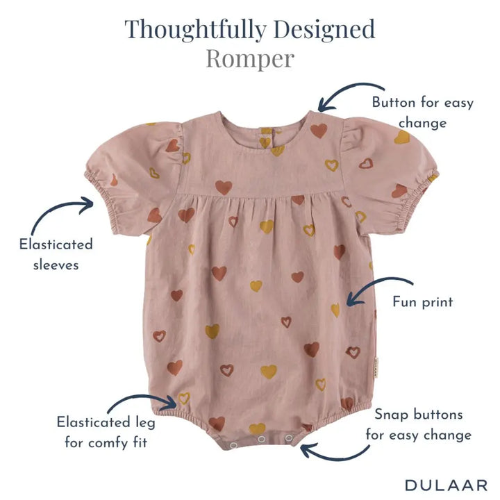 Dulaar Mulmul Romper Heart Printed