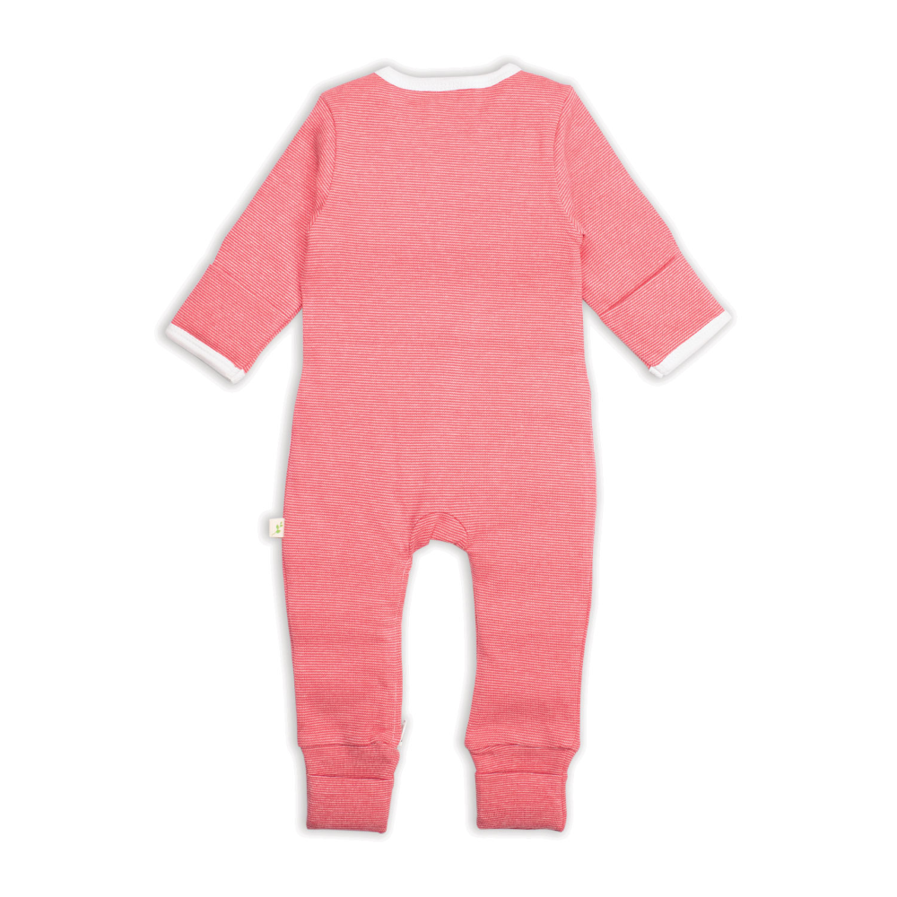 Tiny Twig Long Sleeve Zipsuit - Raspberry Stripes