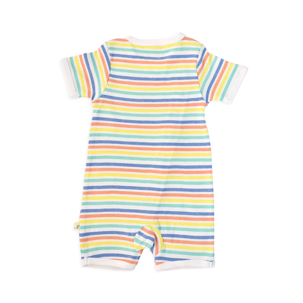 Tiny Twig Short Sleeve Zipsuit - Rainbow Stripes