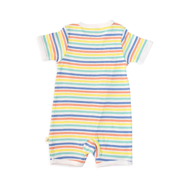 Tiny Twig Short Sleeve Zipsuit - Rainbow Stripes