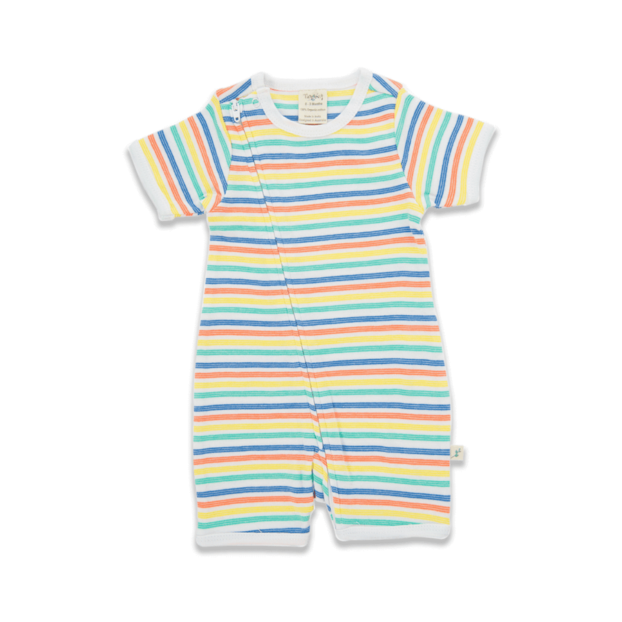 Tiny Twig Zipsuit S/S Rainbow Stripes