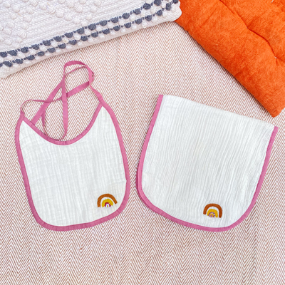 Bhaakur Rainbow Bib and Burp Cloth for Babies