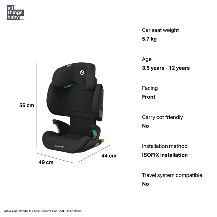 Maxi-Cosi Rodifix M i-Size Booster Car Seat - Basic Black