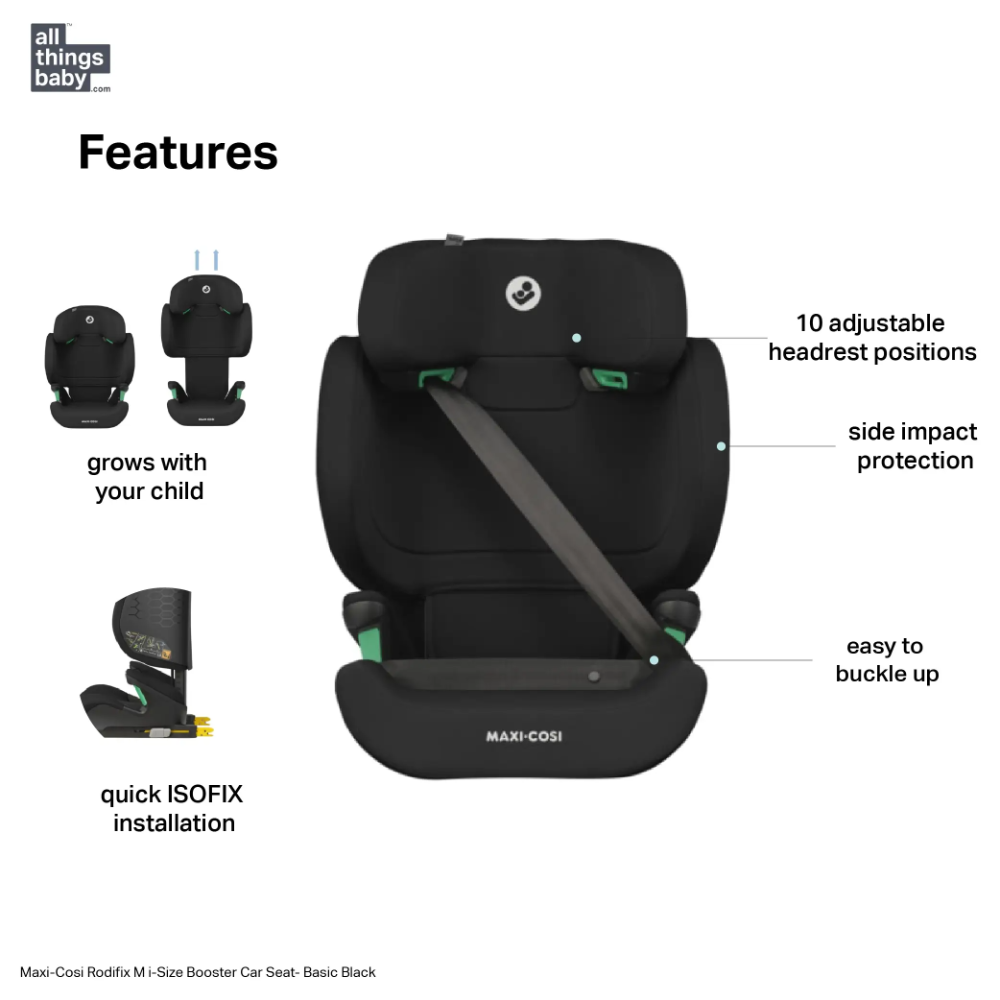 Maxi-Cosi Rodifix M i-Size Booster Car Seat - Basic Black