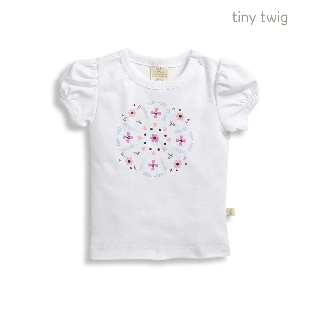 Tiny Twig Puff Sleeve Tee Mandala