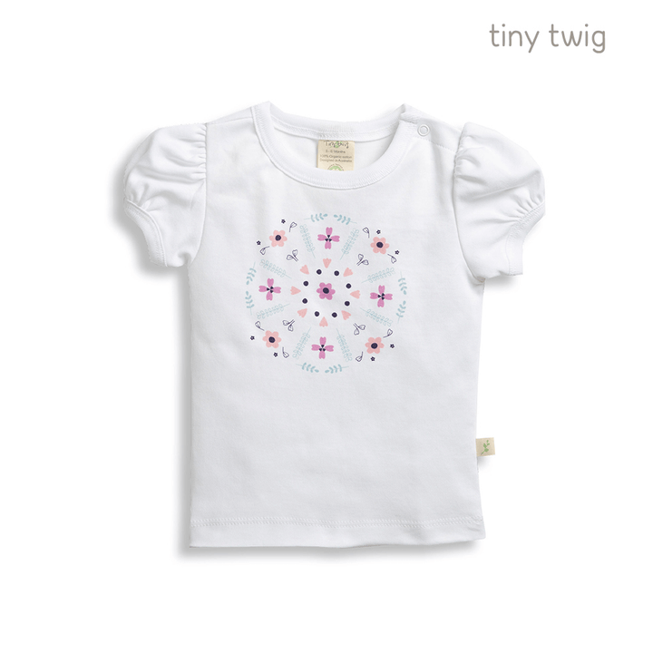 Tiny Twig Puff Sleeve Tee Mandala