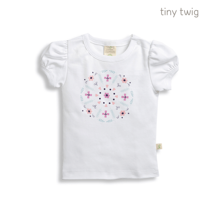 Tiny Twig Puff Sleeve Tee Mandala