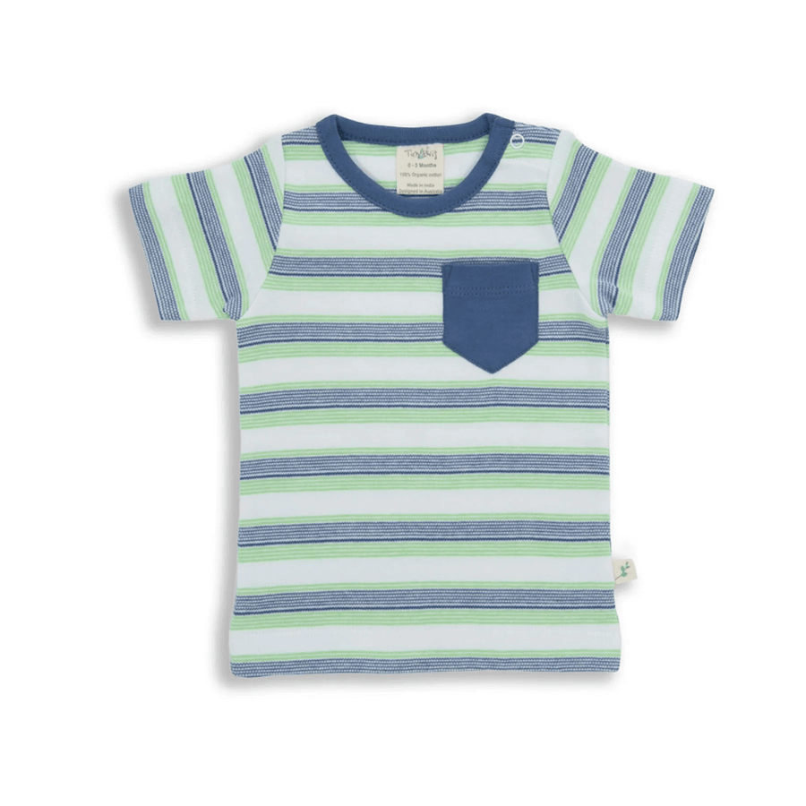 Tiny Twig Round Neck Tee Cactus Stripes