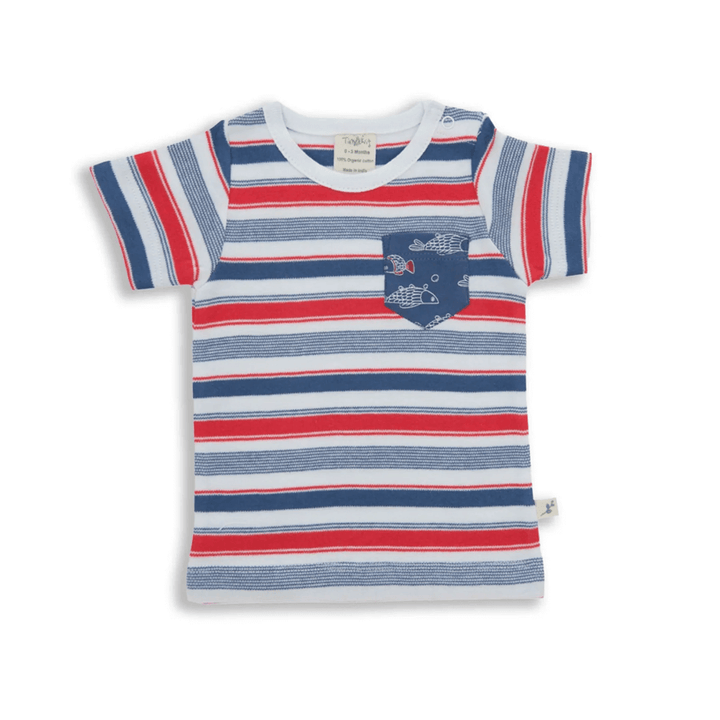 Tiny Twig Round Neck Tee Mariner Stripes