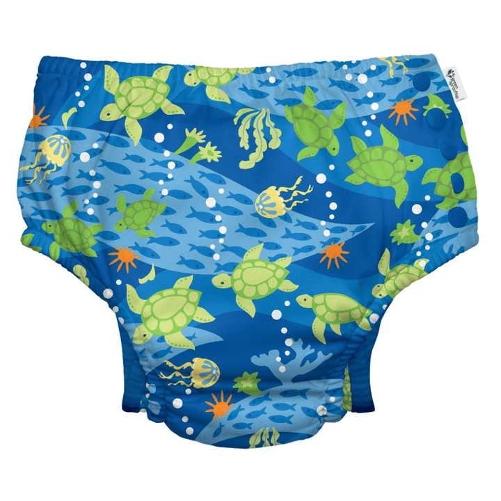 Green Sprouts Reusable Turtle Printed Swim Diaper with Snaps (1-2 years)