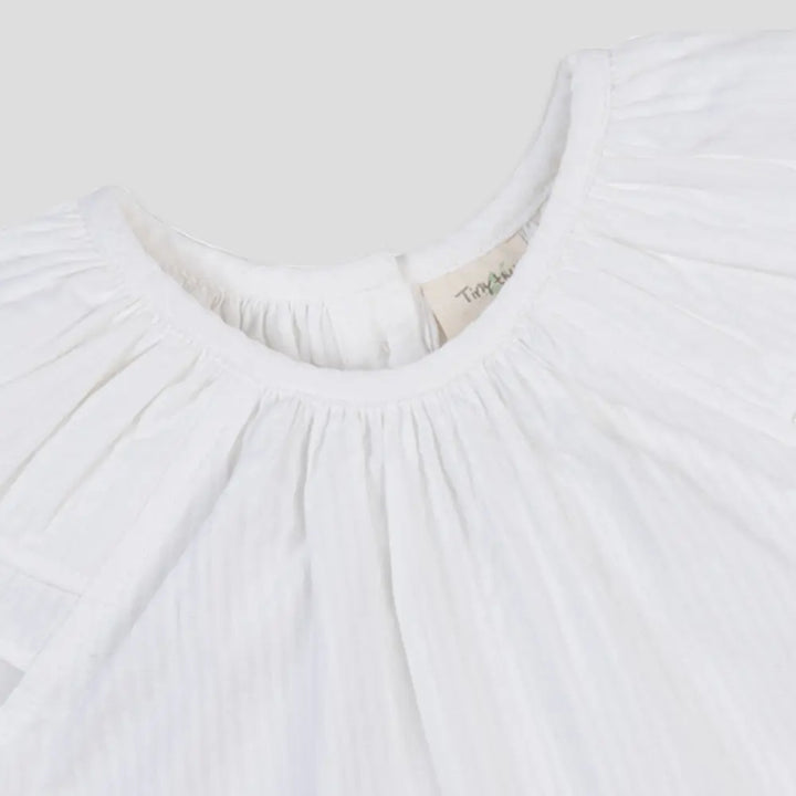 Tiny Twig White Ruffle Top