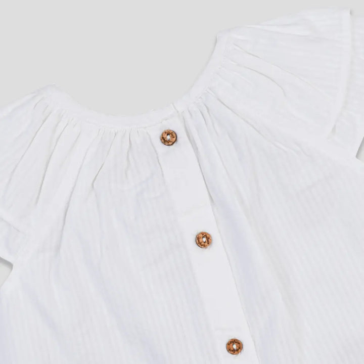Tiny Twig White Ruffle Top