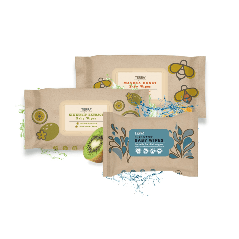 Water Travel Pack, Kiwifruit & Manuka Honey Wipes - Pack of 3